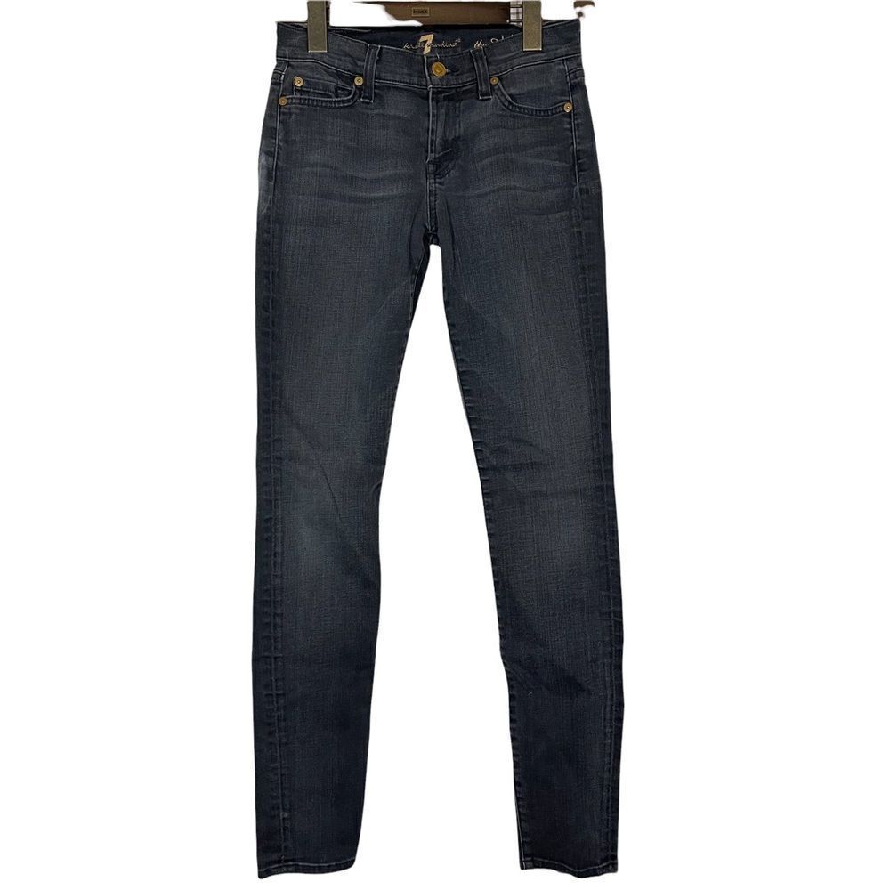 7 For All Mankind “The Skinny” Jeans Faded Black Size 24